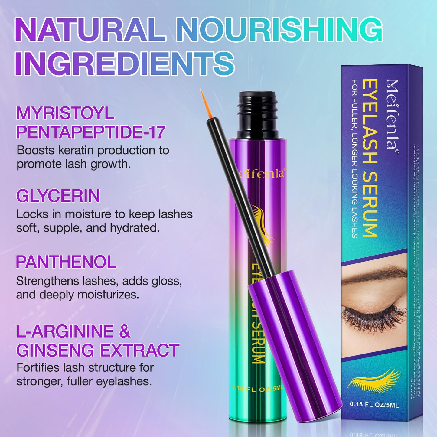 herlosfeel Eyelash Serum Lash Growth Enhancer: Advanced Natural Formula for Long Thickening Eyelashes