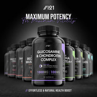 ALPHA01 Glucosamine & Chondroitin Complex - with MSM, Boswellia, Rosehip, Ginger & Turmeric - Made from Pasture Raised, Grass-Fed Bovine - Non-GMO, 90 Capsules