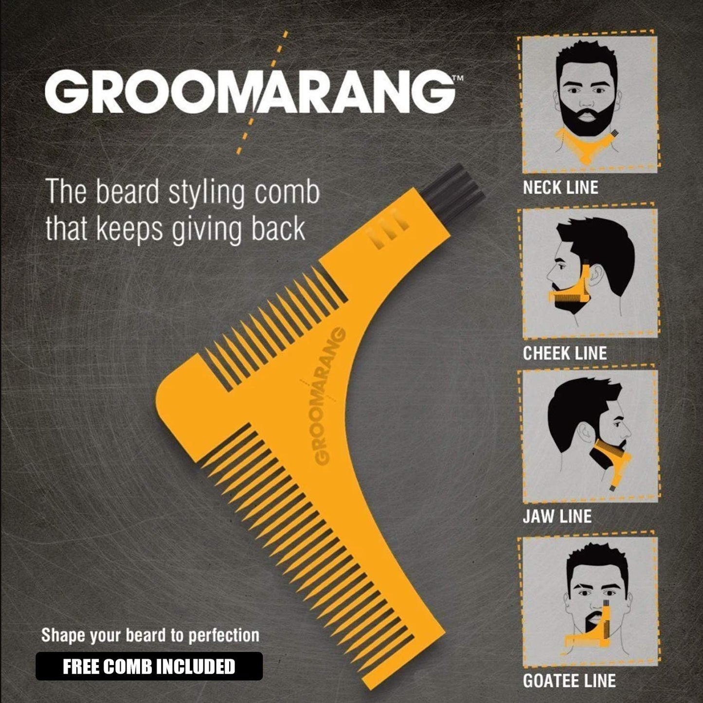 groomarang New Groomarang Beard Styling and Shaping Template Comb Tool Perfect Lines & Symmetry Shape Face Neck Line Fast And Easily.