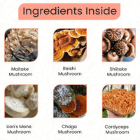 Mushroom Complex Supplement | No fillers, Additives or Bulkers, Pure Active Ingredients | High Potency Mushroom Capsules with Reishi,Shiitake and Lions Mane | 60 Capsules | Made in UK