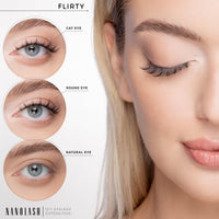 Nanolash DIY Eyelash Extensions 36 pcs - cluster lashes DIY, cluster false eyelashes for lash extensions at home, individual cluster lashes (Black, FLIRTY)