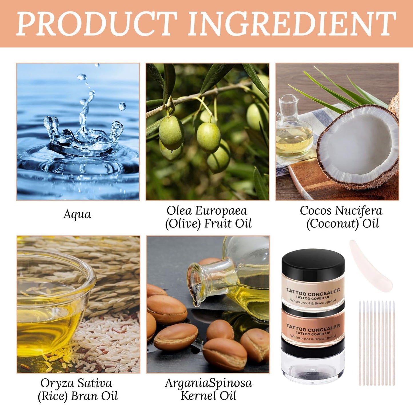 NLFOX Tattoo Cover Up Makeup - Concealer Full Coverage - Waterproof Full Coverage Concealer For Body - Natural Body MakeupFor Tattoos Scars Veins - Long Lasting body concealer Set For For Men And Women