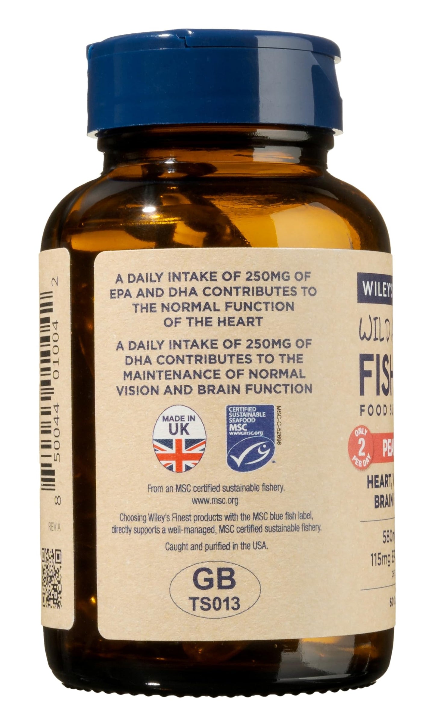 Wiley's Finest Peak DHA Omega-3 Softgels, 60 Softgels (30 Servings)