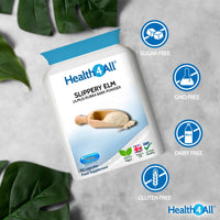 Health4All Slippery Elm 300mg 90 Capsules, Digestive Health & Acid Reflux Support. Vegan Digestive Support Supplement, Ulmus Rubra Inner Bark Powder, Stomach Soothe, Gluten Free | Made in UK