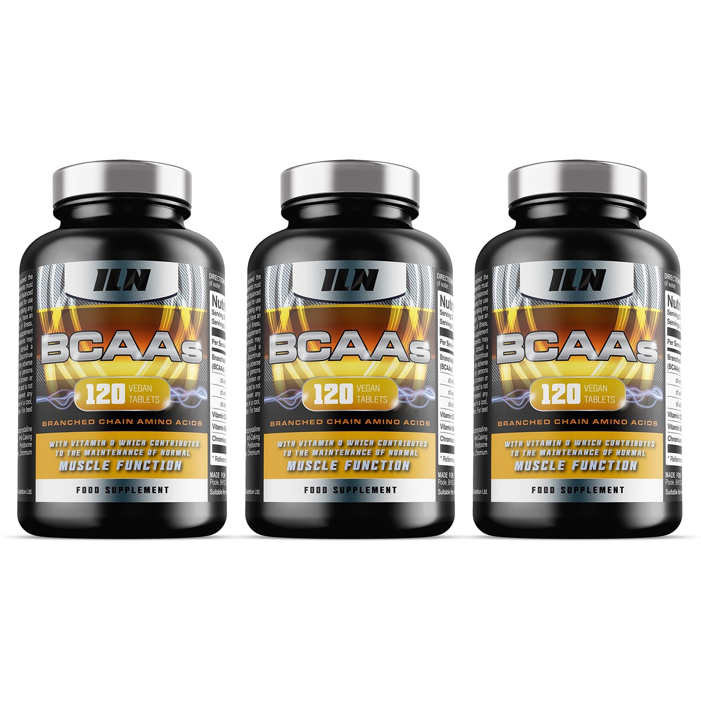 Iron Labs Nutrition BCAA Tablet - BCAAs (360 Tablets) - 2400mg BCAAs per Serving - BCAA Amino Acids with Vitamin D for Normal Muscle Function - Suitable for Vegans & Vegetarians (Pack of 3)