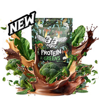 33Fuel Protein & Greens Powder – Natural, 20g Plant Protein, Organic Supergreens, Vegan, High-Fibre All-in-One Daily Nutrition – 576g Chocolate