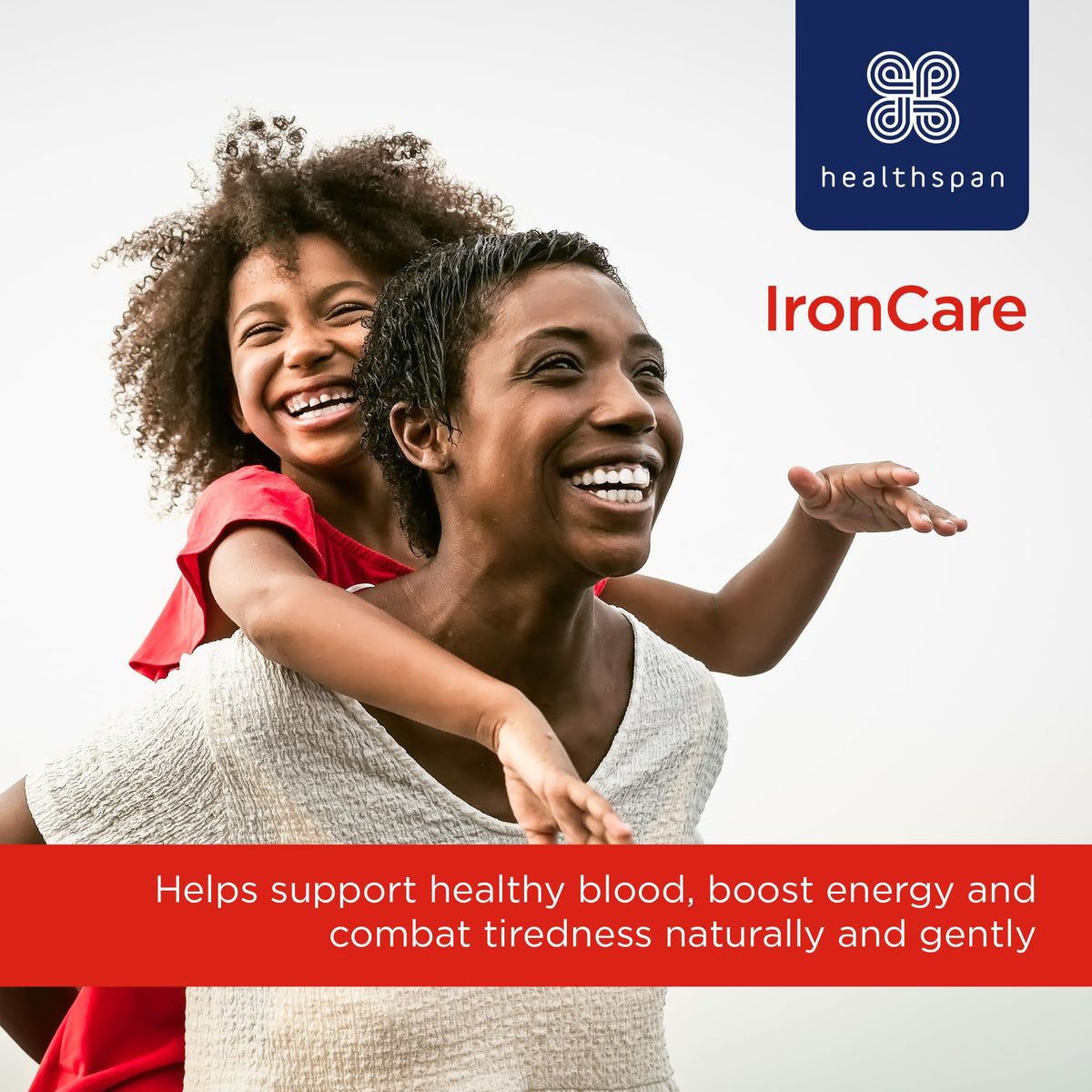 Healthspan IronCare (120 Tablets) | for Healthy Blood, Energy & Immunity | 14mg Iron | Stomach Friendly Complex | Added B Vitamins | Easy-Swallow | Vegan
