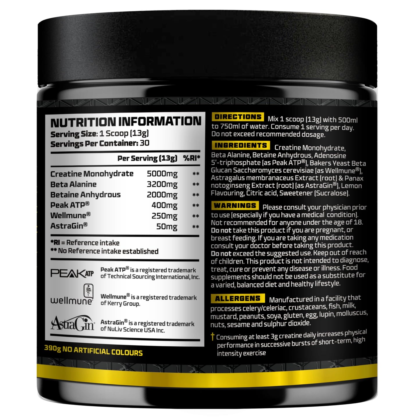Beast Pharm Beast Big D Performance Formula with Creatine Monohydrate Powder and Patented Ingredients for Daily Strength, Stamina and Endurance by Eddie Hall, 30 Servings, Lemon Sherbet
