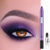 LYNTYAOU Eyeshadow Stick, Purple Eye Shadow Pen, Metal Shimmer Dark Color Eyeshadows Crayon, Pearl Cream Mermaid Glitter Pencil, Pearlescent Eyeliner, Eyes Makeup Gifts for Women
