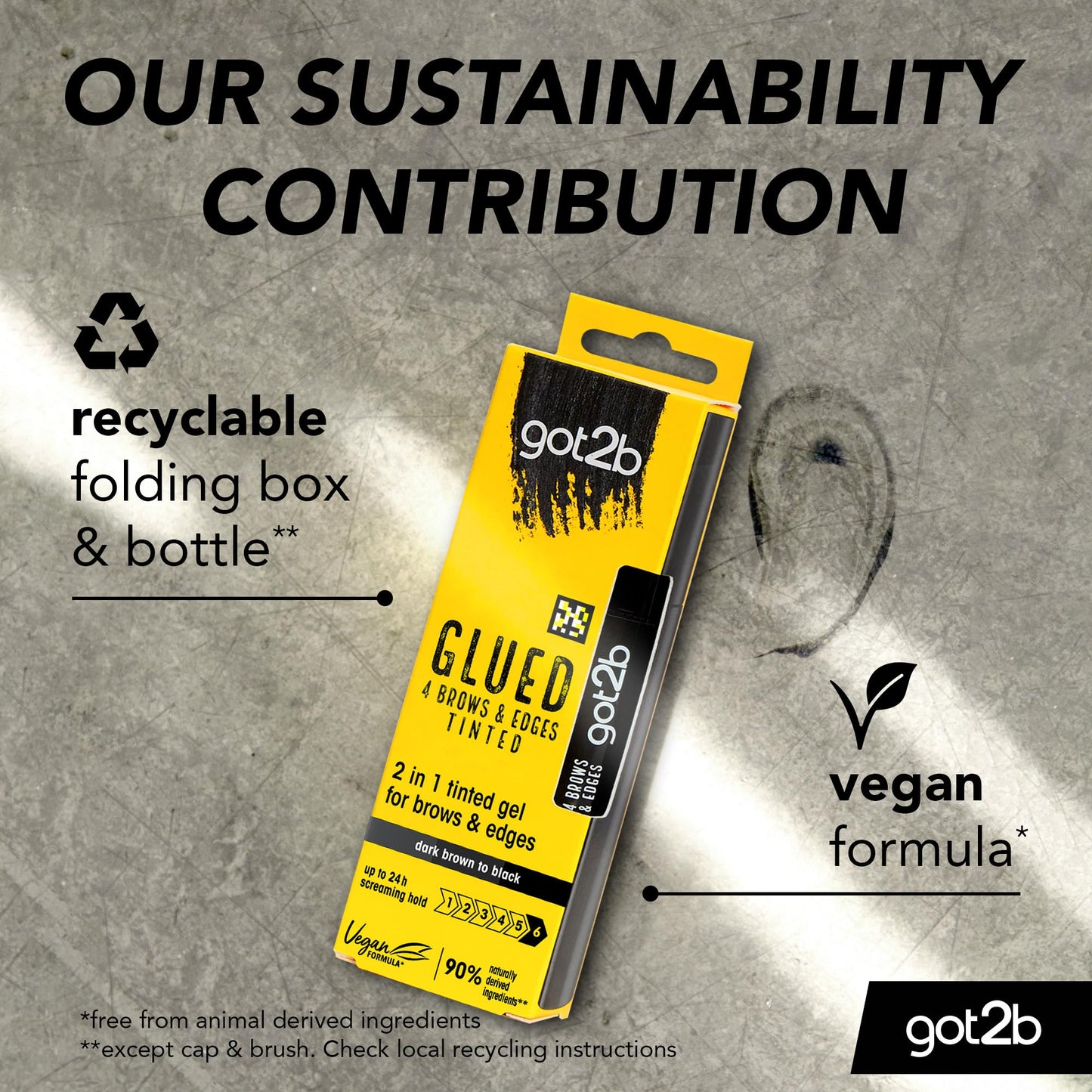 Got2B got2b Glued 4 Brows & Edges Tinted Gel Black 16mL