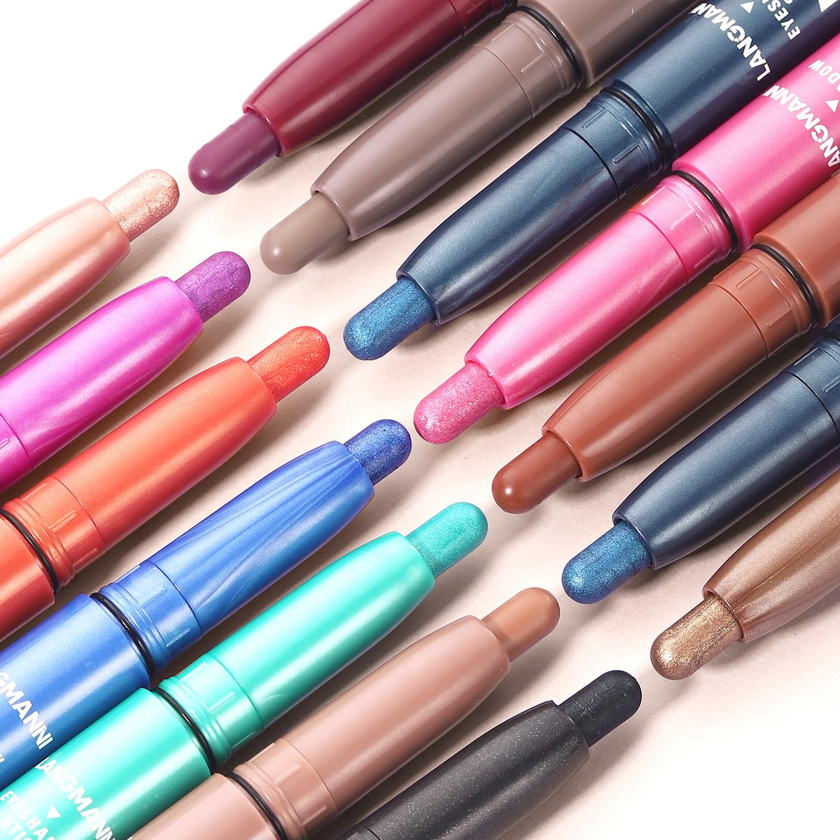 LANGMANNI Eyeshadow Stick, 6 PCS Multi-Color Eyeshadow Pen Set, Creamy Long-Lasting Eye Makeup Kit, Natural & Shimmer Shades Contour Stick, Perfect Gifts For Women (#D)