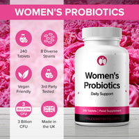 Natural Foundation Probiotics for Women 240 Tablets Supports Immune System, Digestive & Vaginal Health Made in The UK 3 Billion CFU Probiotic Supplement for Women (240, Women's Probiotics)