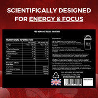 Amino Focus - Pre Workout Powder - 8000mg Nootropics with Caffeine, Creatine & Amino Acids - Preworkout Drink Men & Women - Sugar Free & Suitable for Vegans (Orange, 44 Servings)