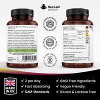 NEW LEAF PRODUCTS Sage Leaf & Red Clover Tablets for Menopause - 3000mg High Strength Perimenopause Supplements with Sage Leaf and Red Clover Menopause Supplements - Vegan Sage 120 Tablets Made in UK by New Leaf