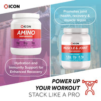 ICON Nutrition Muscle & Joint Performance Powder - Unflavoured, Mix with Your Favourite Drink, Supports Joint Health, Muscle Recovery & Bone Strength – 30 Servings, 360g
