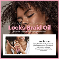 immetee Locks Braid Oil, Refreshes Dry & Itchy Scalp, Braid Oil for Braids, Locks, Twists, Cornrows, Promotes Stronger Edges & Adds Shine to Braids. 170ml/5.74fl oz