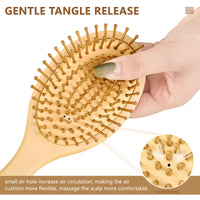 Mnsruu Wooden Hair Brush, Vintage Pinecone Cone Hairbrush for Long Short Curly Thick Thin Hair,Women Men Boys Girls Hair Brush