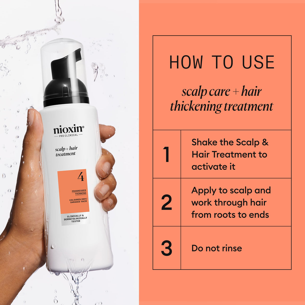 NIOXIN Nioxin System 4 Scalp + Hair Thickening Treatment - Serum for Coloured, Dry and Damaged Hair with Progressed Thinning - with Niacinamide and Biotin, 100ml