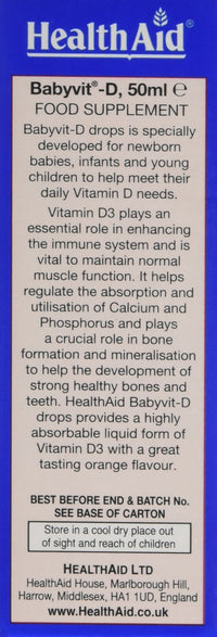 HealthAid 50ml Babyvit-D Drops
