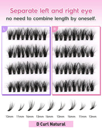 Jiocolor Lash Clusters Wispy Individual Lashes Natural Lashes Clusters 7 Pairs DIY Mink Cluster Eyelash Extensions Fluffy D Curl Eyelash Clusters by JIOCOLOR