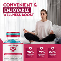 Nutri-things Magnesium Glycinate Gummies Adult - Mixed Berry Flavor, 400mg High Absorption Magnesium Chewable for Stress Relief, Sleep & Muscle Relaxation - Non-GMO, Gluten-Free - 60 Count, 30-Day Supply