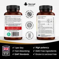 NEW LEAF PRODUCTS Cod Liver Oil Softgels 1000mg - 180 Cod Liver Soft gels High Strength Softgels- Cod Liver Oil Rich in Omega 3 EPA DHA Fatty Acids + Vitamins A & D, High Strength Fish Oil - UK Made, by New Leaf