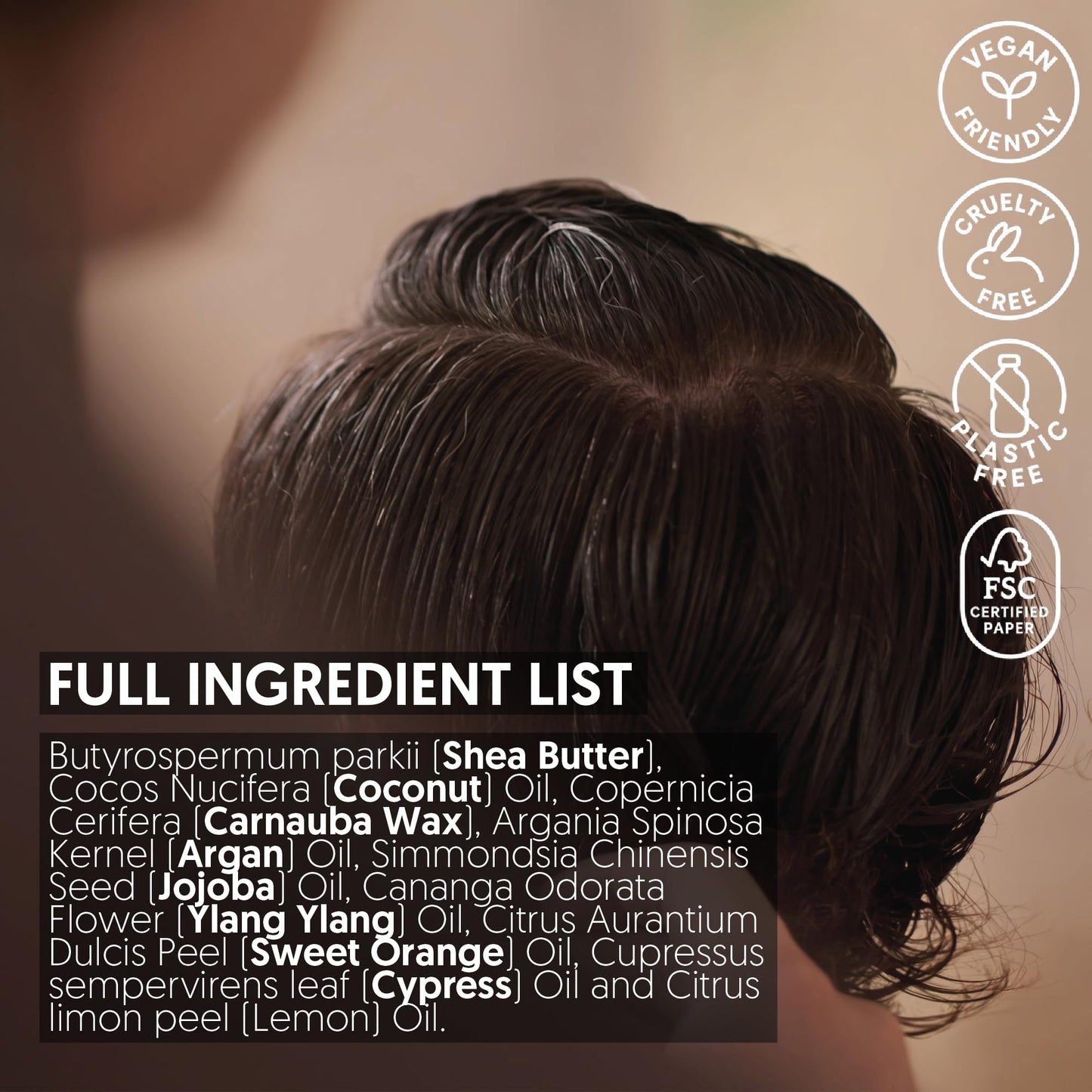 LOW-KEY® Hair Balm Wax Pomade | Medium Hold & Soft Shine | 100% Natural & Organic Certified Styling Cream & Paste Alternative | Nourishing & Conditioning Formula | Vegan & Plastic-Free | 50ml