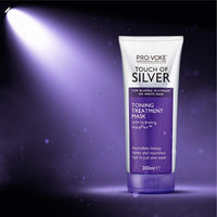 PROVOKE Touch of Silver Toning Treatment Mask 200ml | Purple Conditioner for Blonde, Platinum, White or Grey Hair | Purple Shampoo Alternative to Banish Brassy Tones, packaging may vary