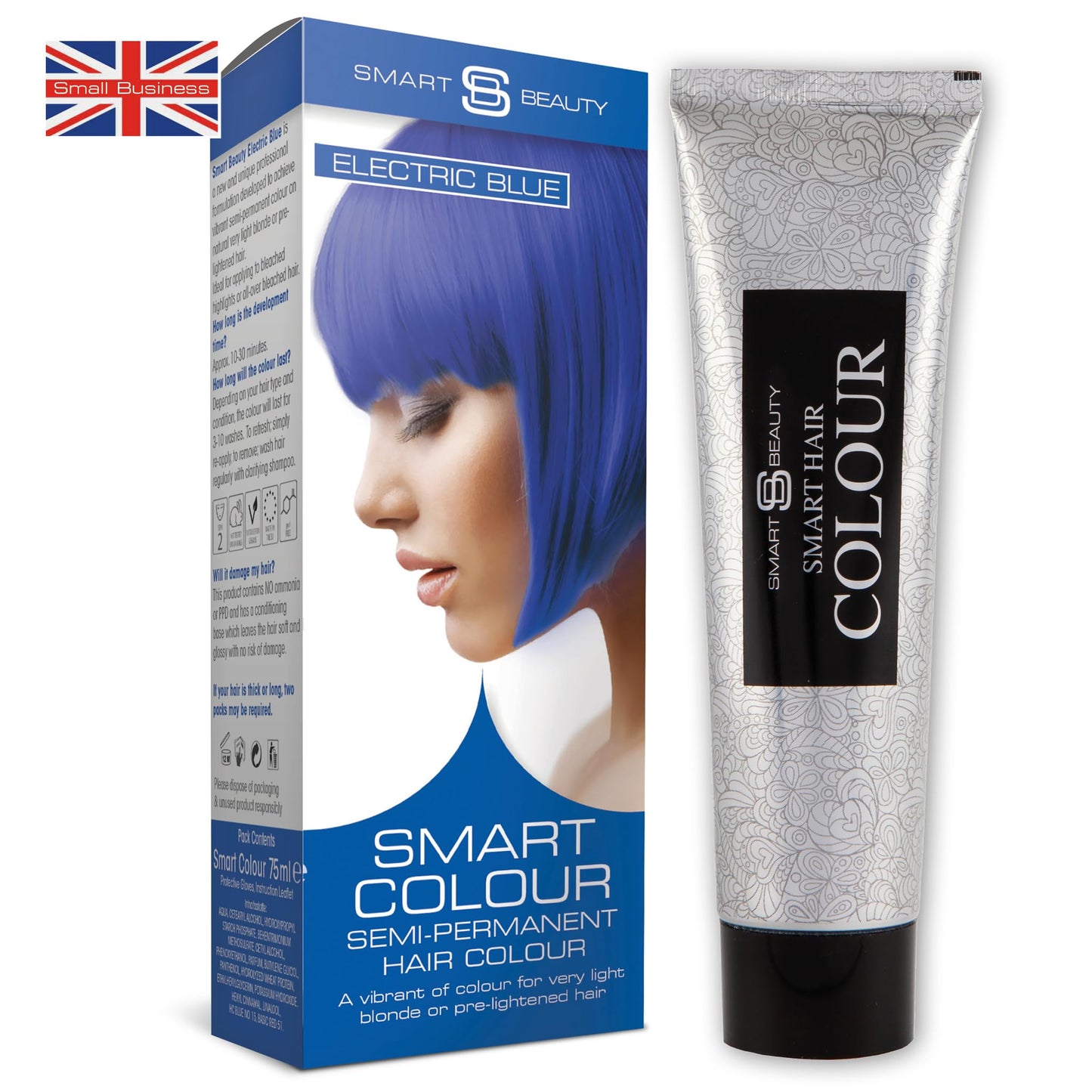 Smart Beauty Smart Colour Semi-permanent Electric Blue Hair Dye x 3