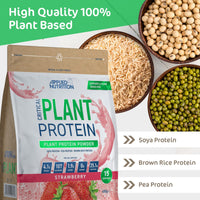 Applied Nutrition Critical Plant Protein - Vegan Protein Powder, Plant Based Supplement (450g - 15 Servings) (Strawberry)