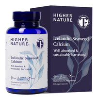 HIGHER NATURE Higher Nature - Icelandic Seaweed Calcium - True Food® - 260mg Natural Source - Clinically Proven Calcium Supplement - Supports Bones, Teeth & Digestive Enzyme Function - Dairy Free - 60 Capsules