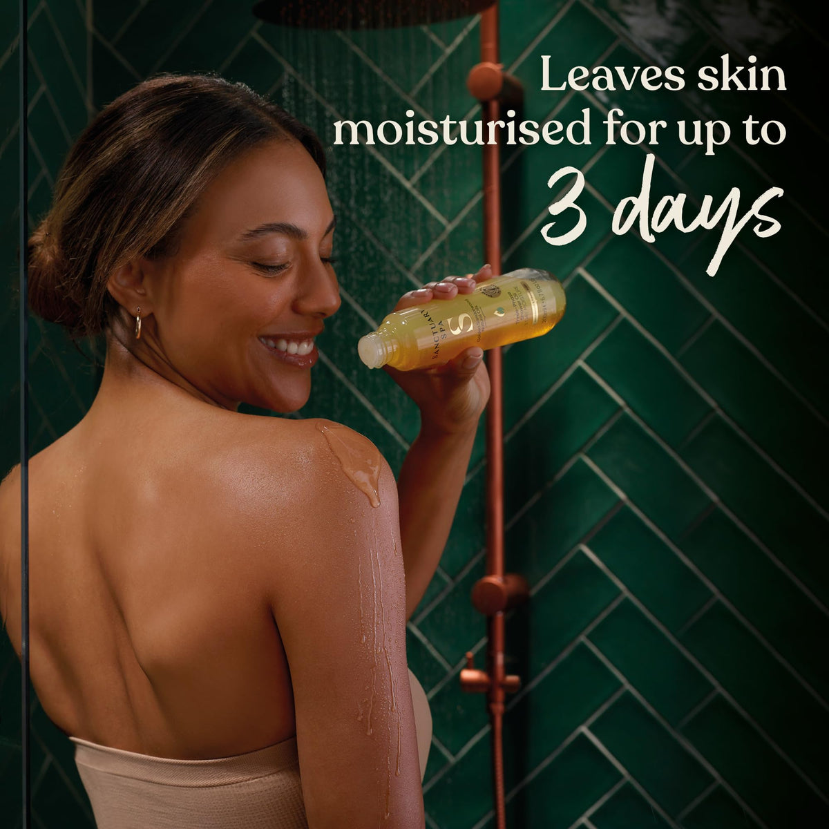 SANCTUARY Sanctuary Spa Golden Sandalwood Three-Phase Shower Oil, 3 Day Moisture, Mineral Oil Free, Cruelty Free & Vegan, 250ml