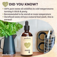 GONATURALS Cold Pressed Neem Oil for Skin - Organic Neem Oil - Neem Oil for Hair: Nail Oil, Eyebrow Oil & Scalp Oil for Hair Growth - Pure Neem Oil Organic - Alternative to Neem Cream for Skin (50 ml)