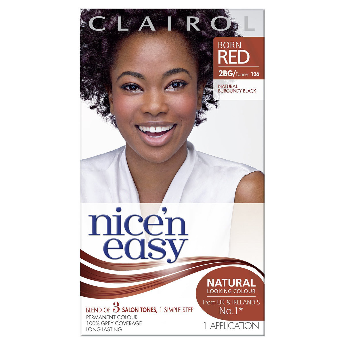 Clairol Nice'n Easy Permanent Hair Dye 126/2BG Burgundy Black