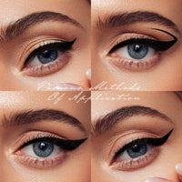 Anglicolor 2PCS Eyeliner Stamp Set - Wing Cat Eye Stamp - Black Eyeliner Pen,Waterproof Long Lasting Liquid Eye Liner,Winged Eyeliner Pencil Easy to Use (01)