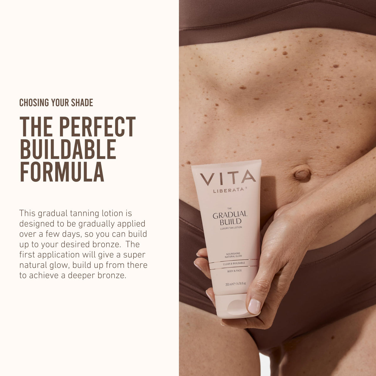 VITA LIBERATA, Fabulous Gradual Tanning Lotion 200ml & Dual Sided Self Tanner Mitt, Super Hydrating Hyaluronic Acid, Designed for Face & Body, Buildable Formula, Streak Free, Lasting Finish