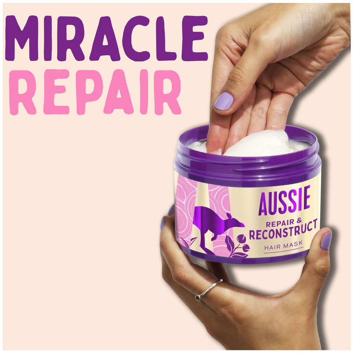 Aussie Reconstructor Hair Mask 300ml to Revive and Moisturise Dry and Damaged Hair, Leaving it Smooth and Soft. Infused with Australian Macadamia Nut Oil. Vegan and Cruelty-Free