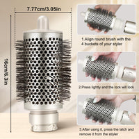 Chuancheng Large Round Volumizing Brush for Shark FlexStyle Blow Dryers, Bigger Round Brush Attachment for Straight, Wavy, Curly, and Coily Hair