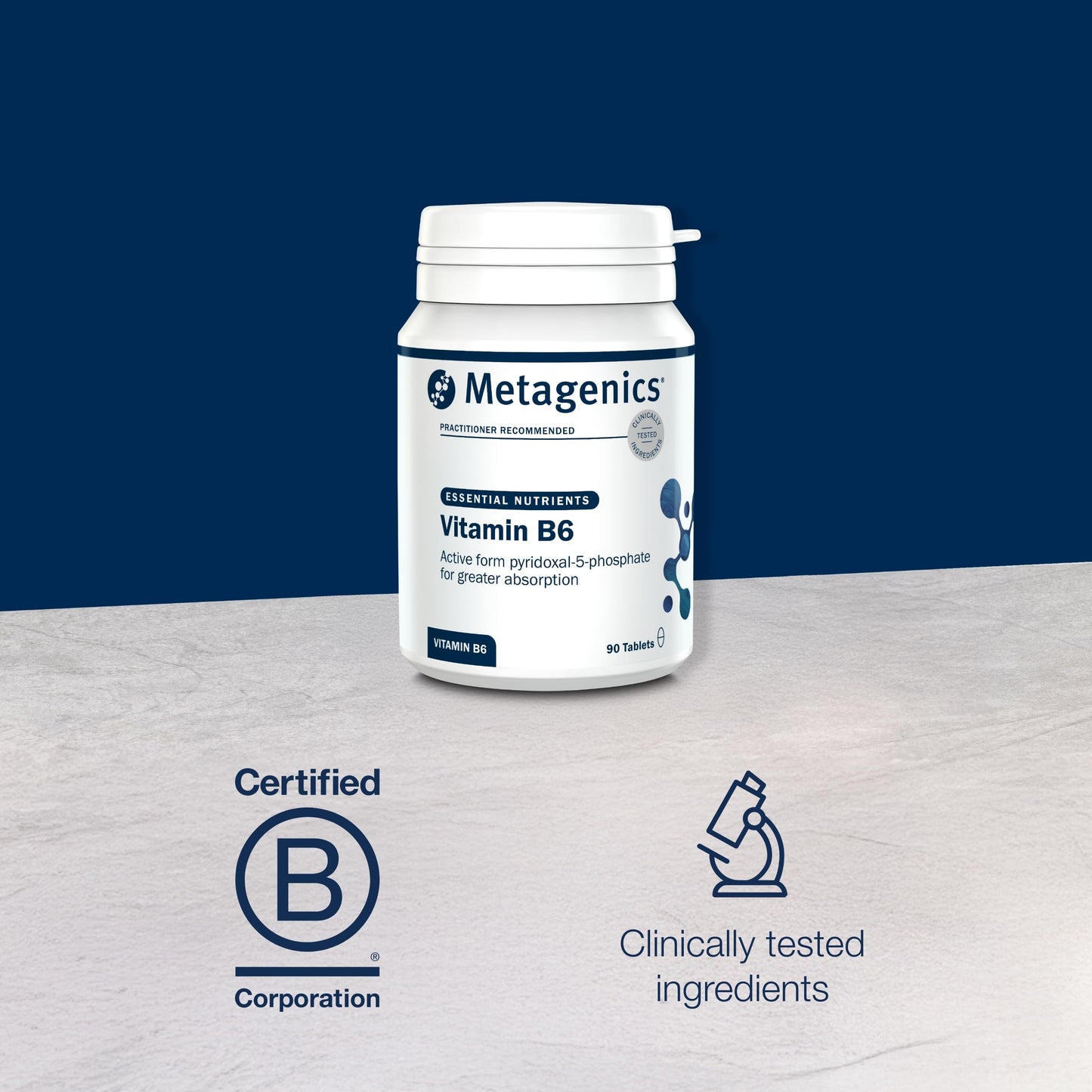 Metagenics Vitamin B6 Active Form - Vegan & Gluten Free Supplement - 90 Tablets