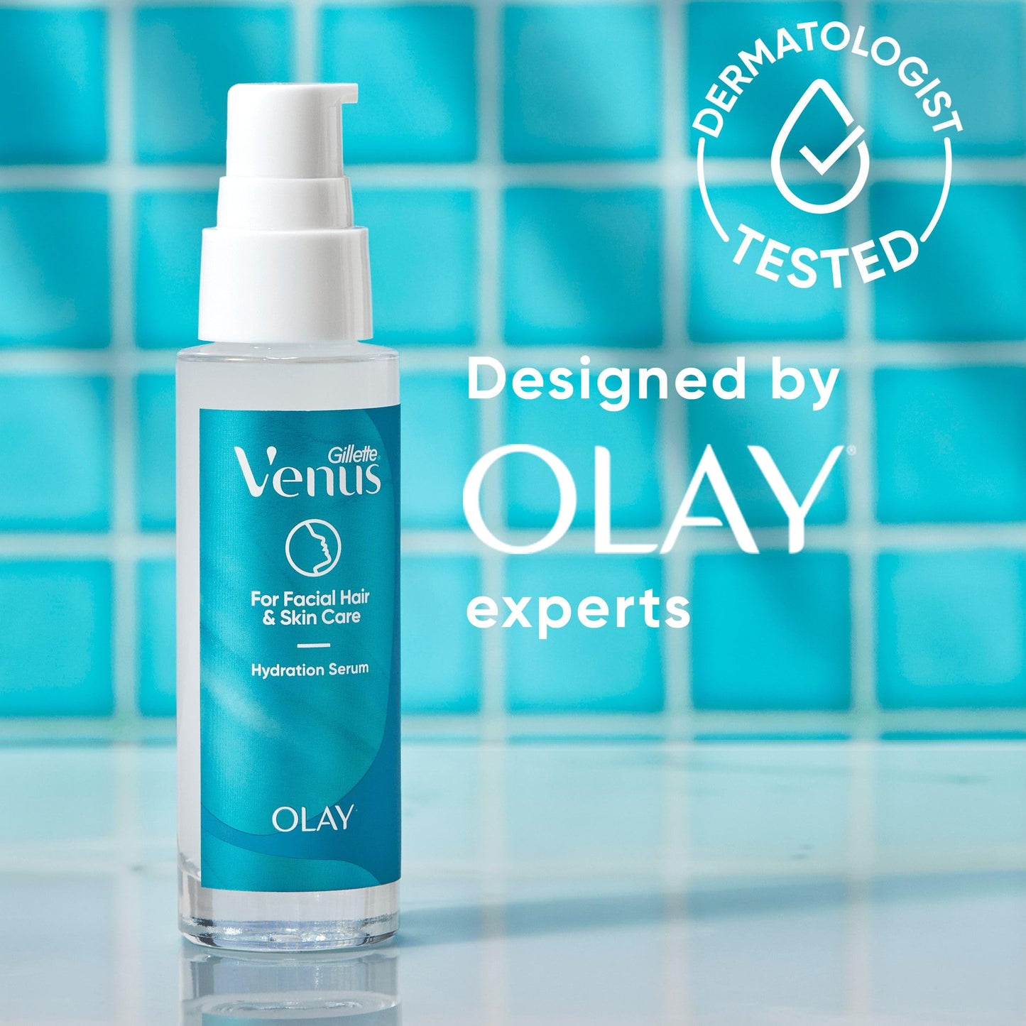 Gillette Venus Venus for Facial Hair & Skin Care Hydration Serum with Hyalaronic Acid, After Dermaplaning Soothing Serum for All Skin Types, Lightweight Moisturiser