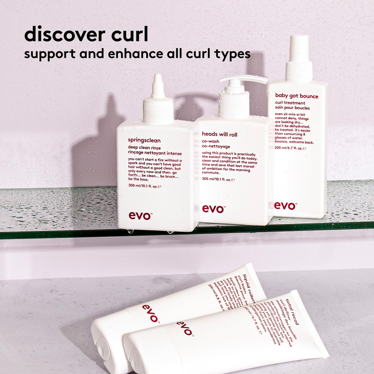 EVO Evo Liquid Rollers Curl Balm & Curl Defining Cream, Leave-in Balm, 200ml