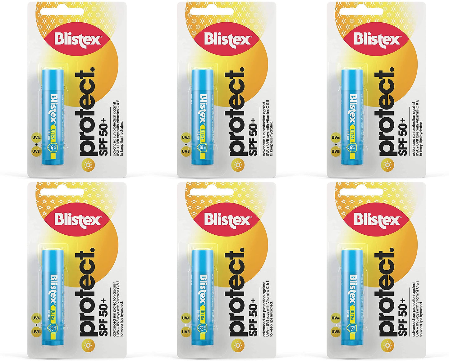 Blistex Ultra Lip Balm with SPF 50 Plus Lip Protection from UVA and UVB Rays, 4.25 g (6 Pack)