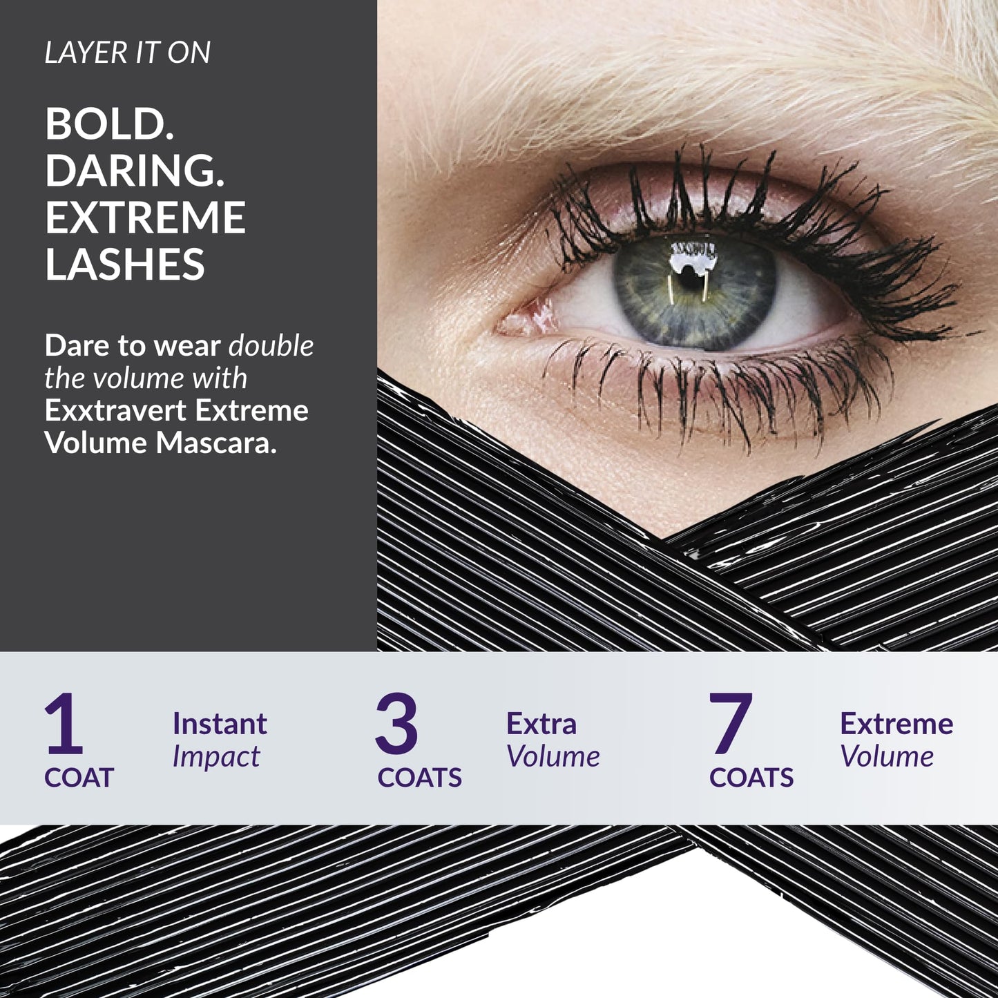 Avon Exxtravert Extreme Volume Mascara 9.5ml, With Silk-like Fibres For Extreme Volume And Buildability, For a Clump-free Look, Cruelty Free, Blackest Black