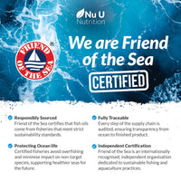 Nu U Nutrition - Omega 3 Fish Oil 1000mg - 365 Softgels (12-Month Supply) High Strength Triglyceride Form Omega3 with 540mg EPA & 360mg DHA per Serving - Wild Caught Fishoil - Not from Cod Liver Oil