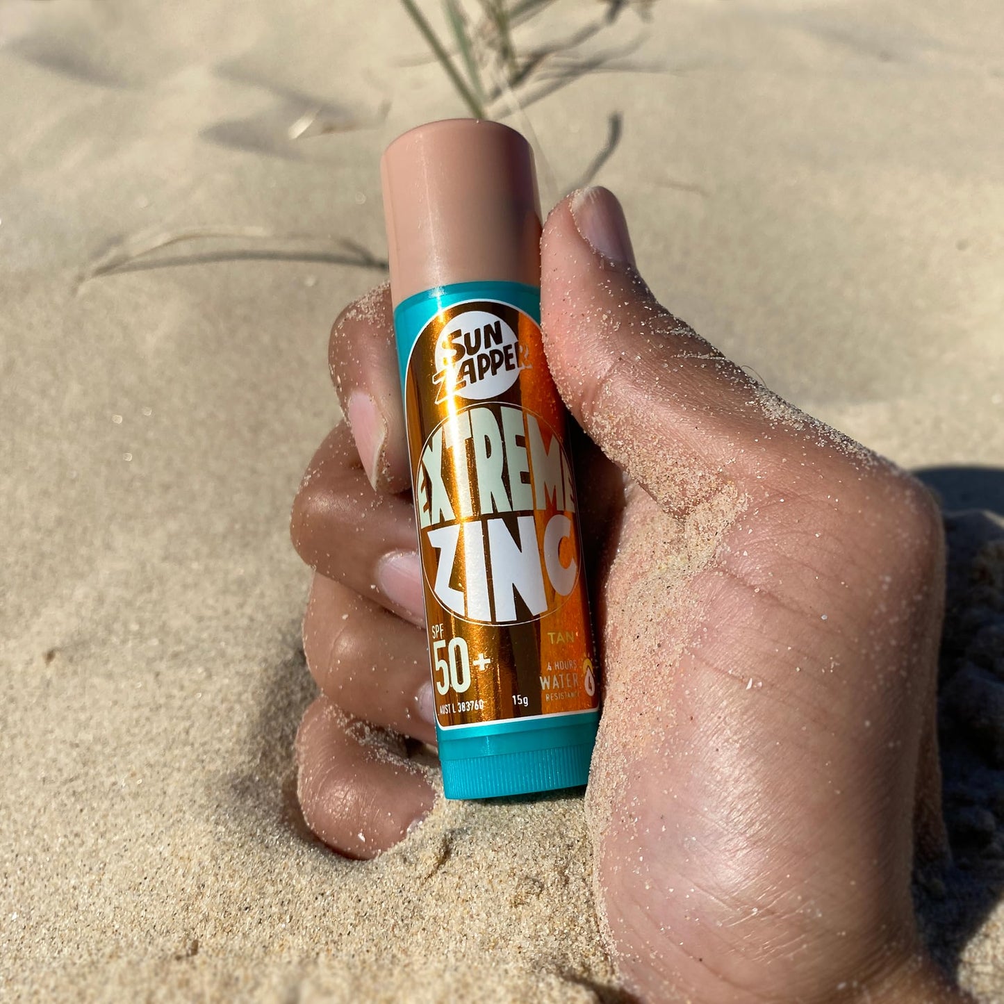 Sun Zapper Zinc Stick - Tan, Light Skin Tinted Sunblock Stick SPF 50+ Zinc Oxide Sunscreen for Face Mineral Sun Cream Made in Australia