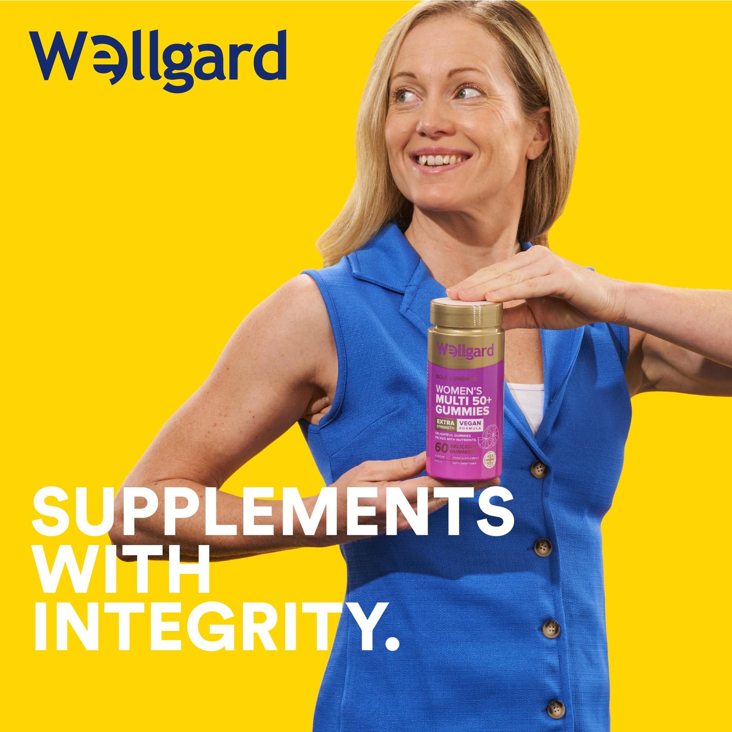Wellgard Multivitamins for Women Over 50, Vegan Gummies, No Iron, with Vitamin D, B12, Calcium & Zinc for Bone, Immune & Energy Support, Chewable Womens Multivitamins 50 Plus, 60 Gummies