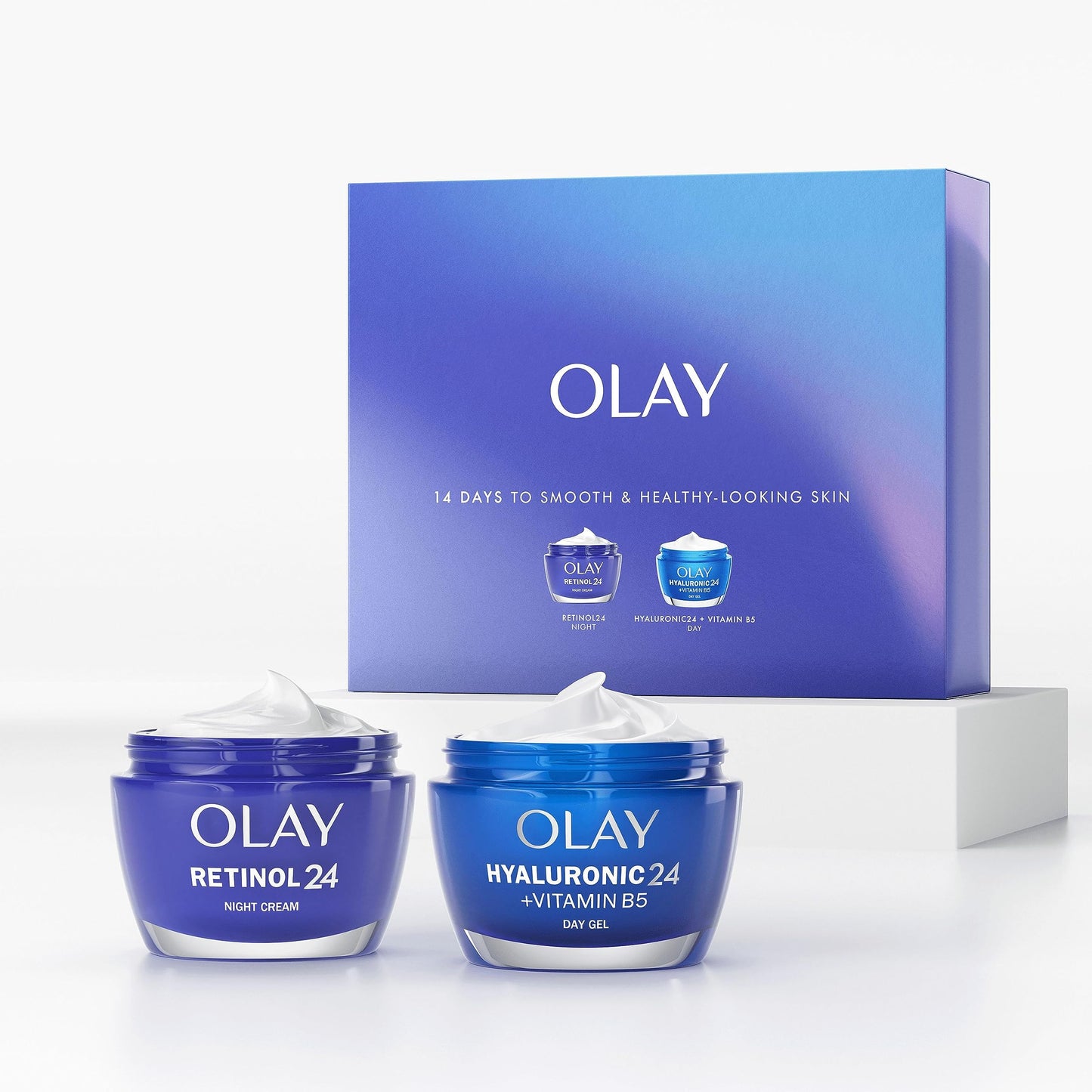 Olay Skincare Set: Hyaluronic Acid Face Moisturiser + Retinol 24 Night Cream, Skin Care for Women with Niacinamide, for Smooth & Hydrated Skin