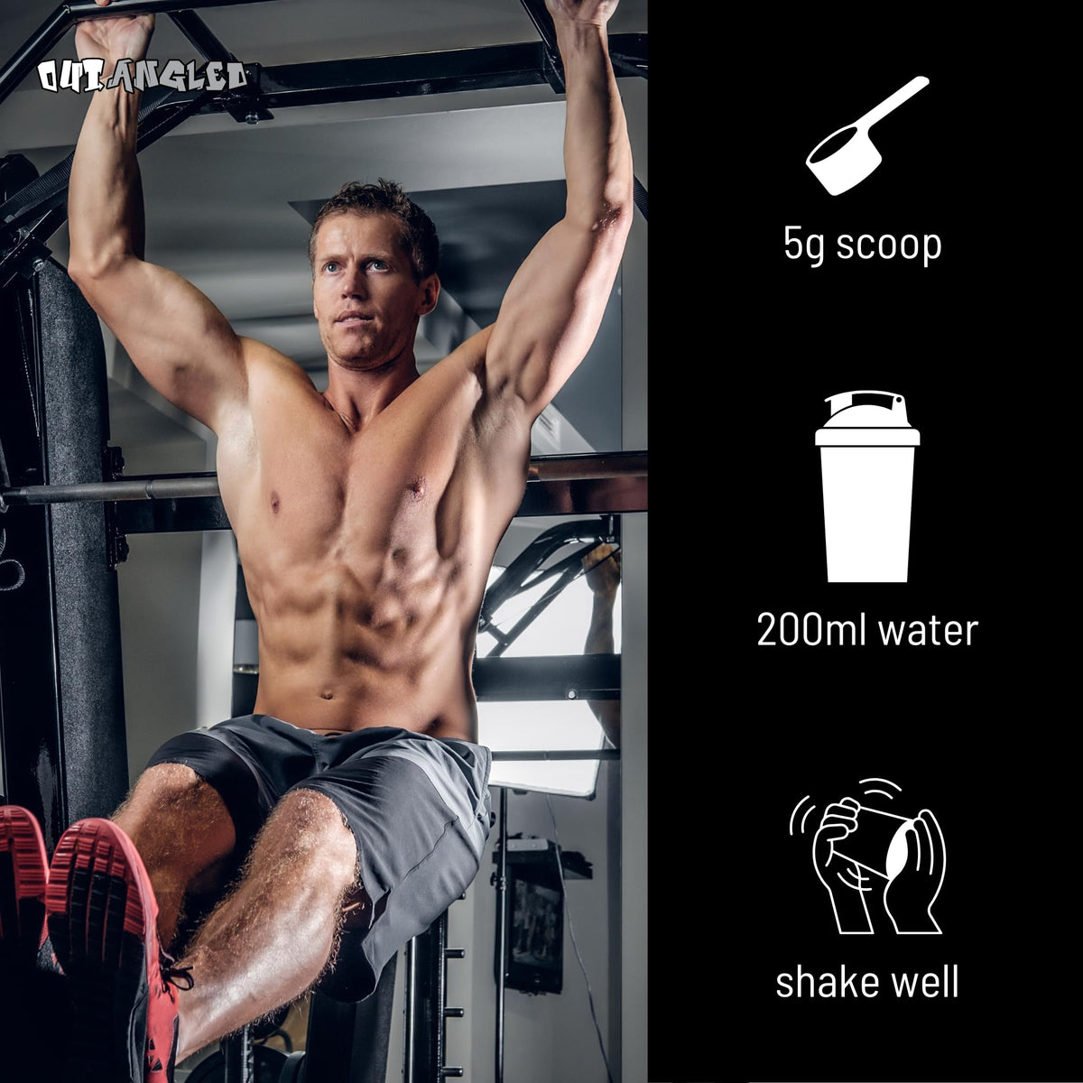 OUT ANGLED Out Angled Creatine Monohydrate Powder, Wild Watermelon, 50 Servings, Micronised for Easy Mixing, Muscle Growth, Recovery and Strength Performance