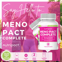 nutripact Red Clover Menopause & Perimenopause Support Supplement 17-in-1 High Strength Complex with Magnesium Ashwagandha, Sage, Maca, Vitamins, Minerals – 60 Vegan Capsules – Meno Pact Complete by Nutripact