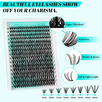 AMZGIRL LASH Lash Extension Kit 320Pcs,DIY Individual Lashes Clusters Kit,Lash Bond And Seal,Lash Remover For Eyelashes Extensions,Lash Applicator Tool For False Eyelash Cluster Kit At Home(30D,D-Mix9-16mm Kit)